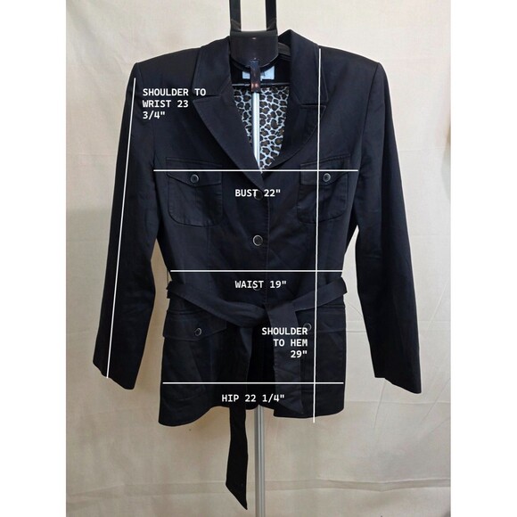 Vintage Women's Le Suit Black Belted Utility Blazer – Size 16 (2000s) - Picture 3 of 14